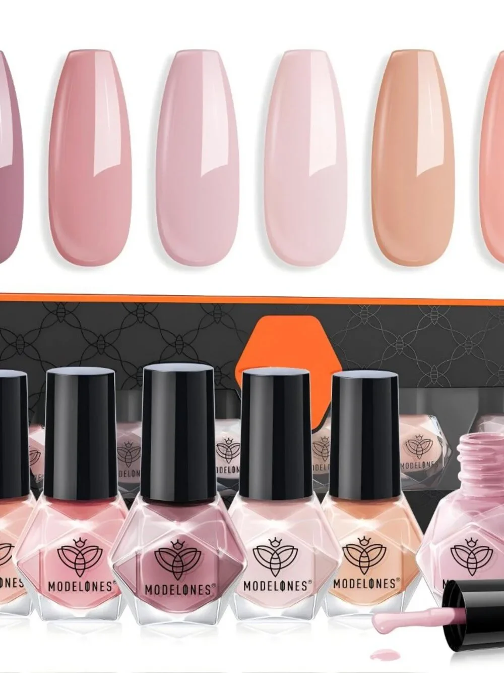 modelones Nail Polish Set 6 Colors Nude Nail Polish Pastel Set Red Pink Quick Dr